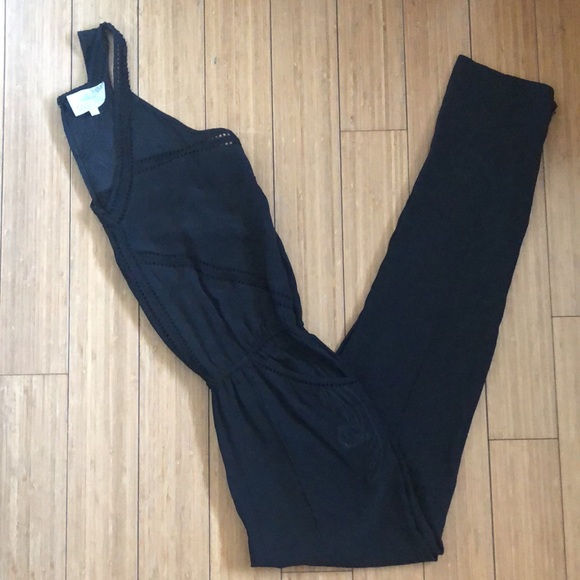 MADISON MARCUS-Lace Trim Embroidered Silk Jumpsuit - Picture 4 of 6